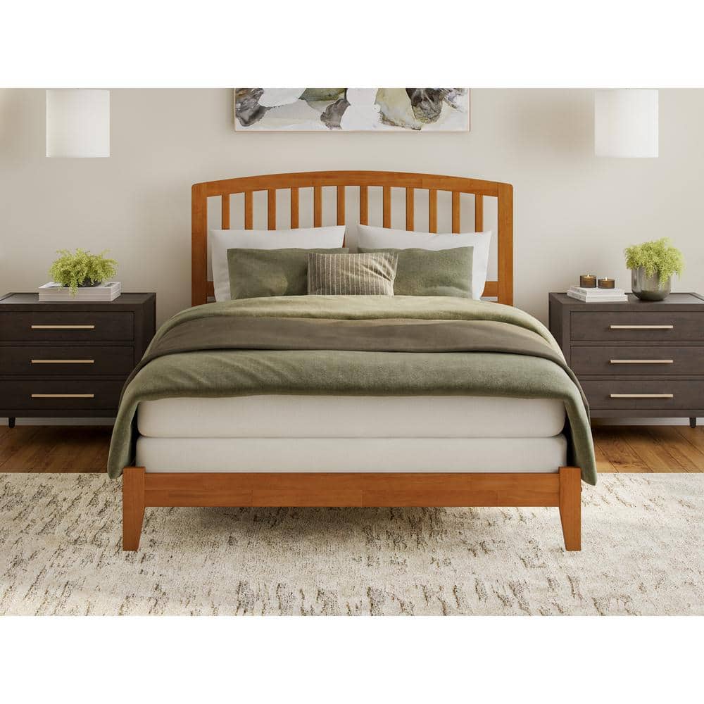 Richmond Light Toffee Solid Wood Queen Bed Frame