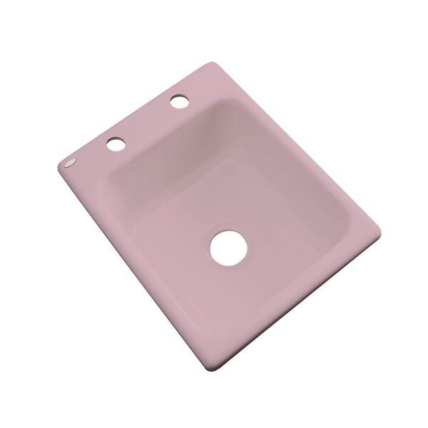 Thermocast Crisfield Pink Acrylic 17 in. 2-Hole Drop-in Bar Sink in Wild Rose