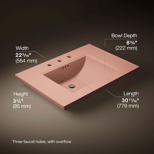 Memoirs 30.7 in. x 22.19 in. Pedestal Bathroom Sink in 150th Peachblow Fireclay