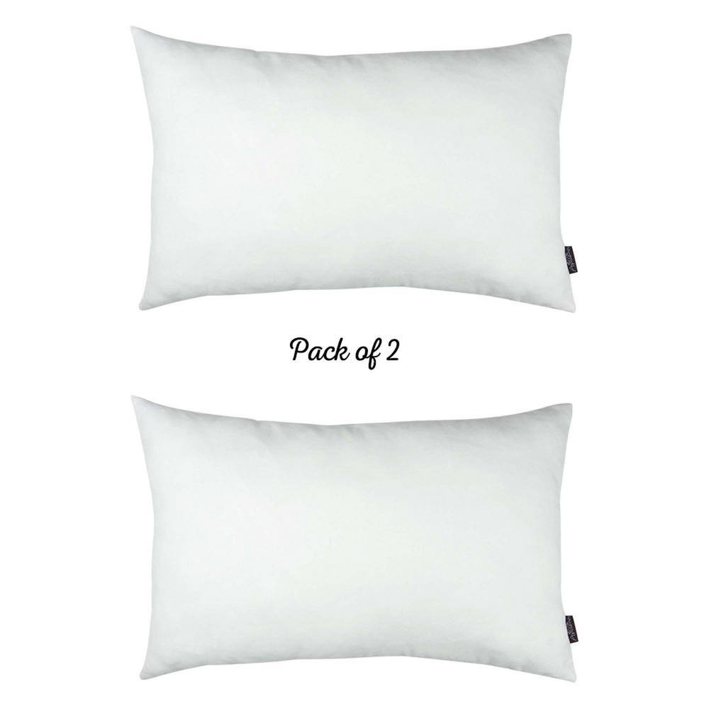 White Polyester Lumbar Pillow Cover Set
