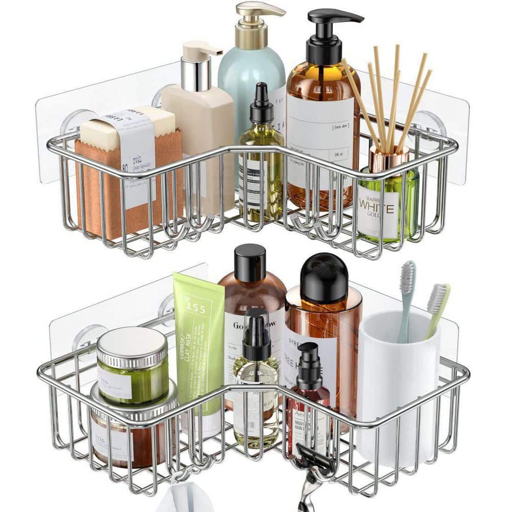 ODesign Silver Shower Organizer Shower Caddy Basket with Hooks Soap Dish  Holder Shelf for Bathroom Storage Organizer SUS304 Stainless Steel  Rustproof
