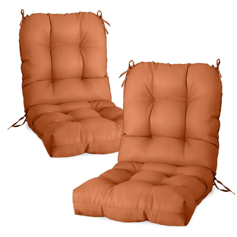 21 in. x 42 in. Seat/Back Outdoor Cushion, Outdoor Dining Chair Cushion 2-Pack in Orange price history on PriceWatchPro