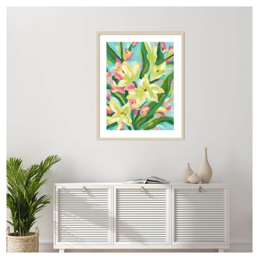Floral Vibration II Framed Abstract Graphic Art Print in Svelte Natural