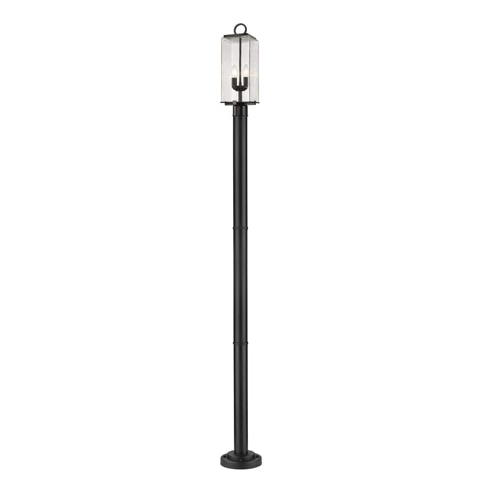 Sana 2-Light Black Aluminum Hardwired Outdoor Weather Resistant Post Light 