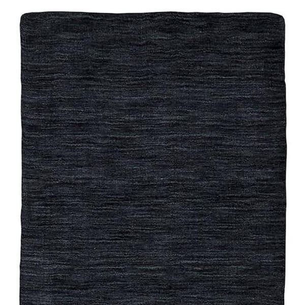2 x 8 Black Solid Color Runner Rug