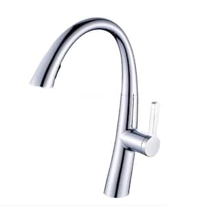 Single Handle Pull Down Sprayer Kitchen Faucet Stainless Steel in Chrome