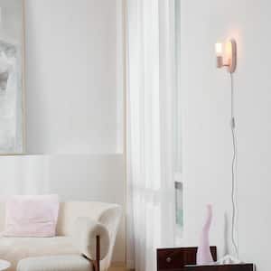 Kiel 1-Light Matte Pink Plug-In or Hardwire Wall Sconce