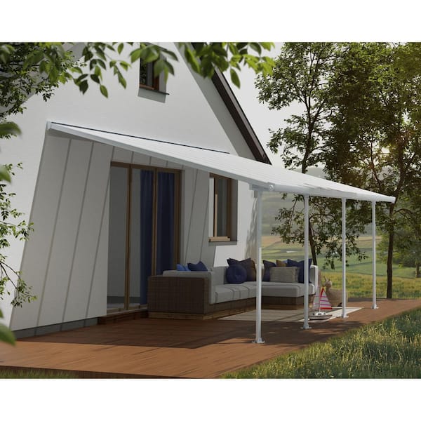 Feria 13 ft. x 20 ft. White/White Aluminum Patio Cover
