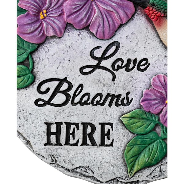 【美品】 Flowers For Agatha 1st 12EP Glitzhome 1 in. H x 10 in. D Cement Hummingbird and Flower