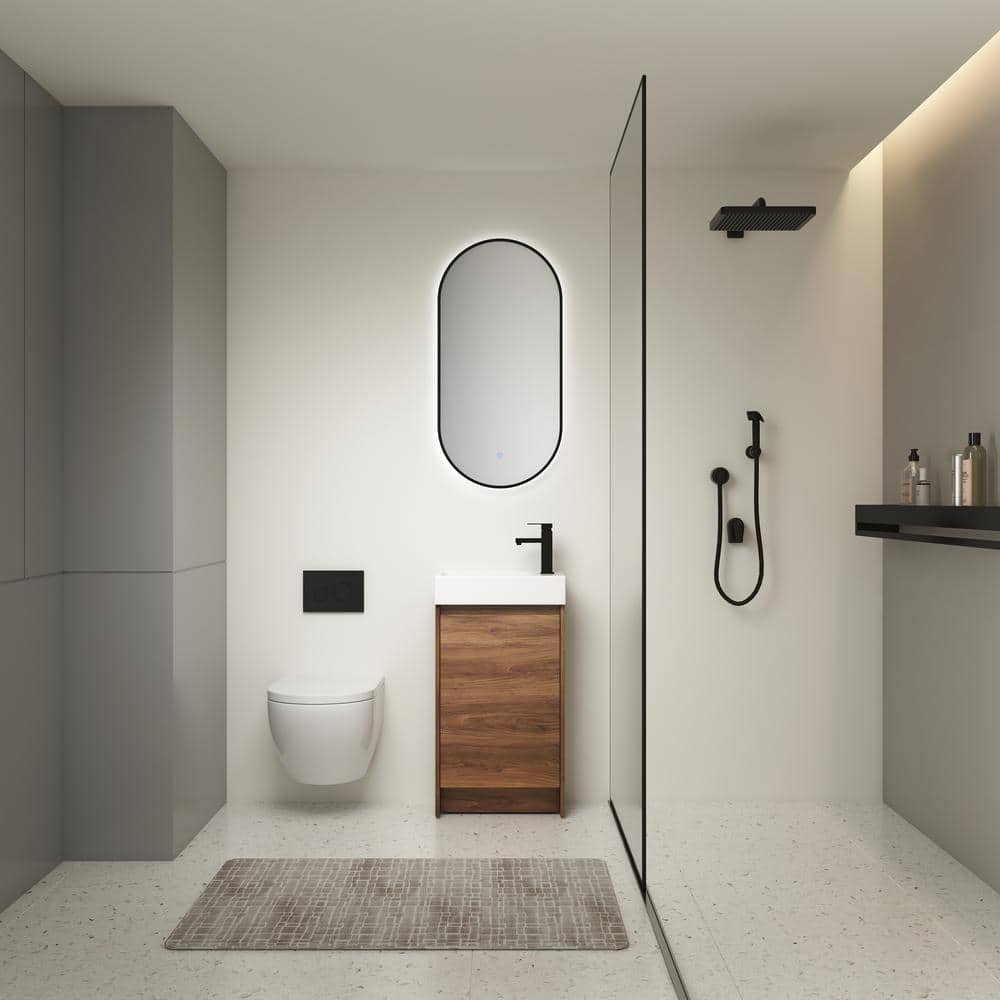 18 in. W x 10 in. D x 33 in. H Freestanding Single Sink Bath Vanity in Brow