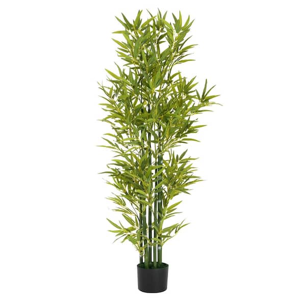 Afoxsos 5 ft. Artificial Bamboo Tree in Pot, Set of 2