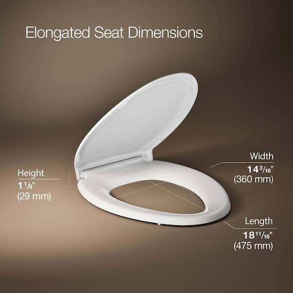 KOHLER Rutledge Elongated Closed Front Toilet Seat in White