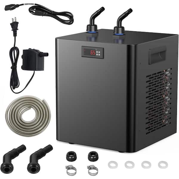 1/3 HP 300L 110V Aquarium Hydroponic Ice Bath Water Chiller Titanium Coil Digital Control 1 Occupancy 1 Jet