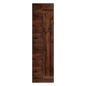 L Series 24 in. x 84 in. Kona Coffee Finished Solid Wood Barn Door Slab - Hardware Kit Not Included