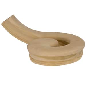 Stair Parts 7030 Unfinished Poplar Left-Hand Volute Handrail Fitting