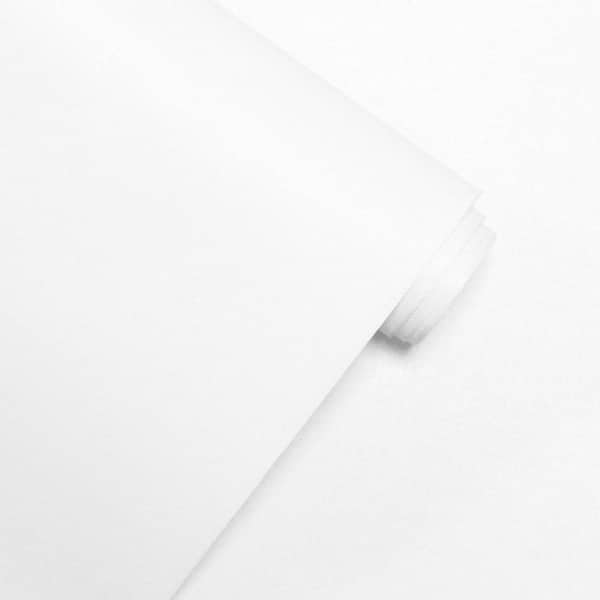White Modern Solid Color Self-Adhesive Removable Peel and Stick Wallpaper Roll