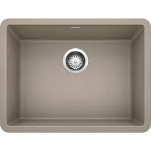 PRECIS Undermount Granite Composite 24 in. Single Bowl Kitchen Sink in Truffle