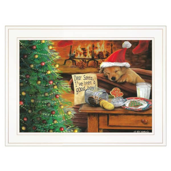 HomeRoots Charlie Ive Been A Good Boy 1-Piece Framed Wall Art 15 in. x 19 in.