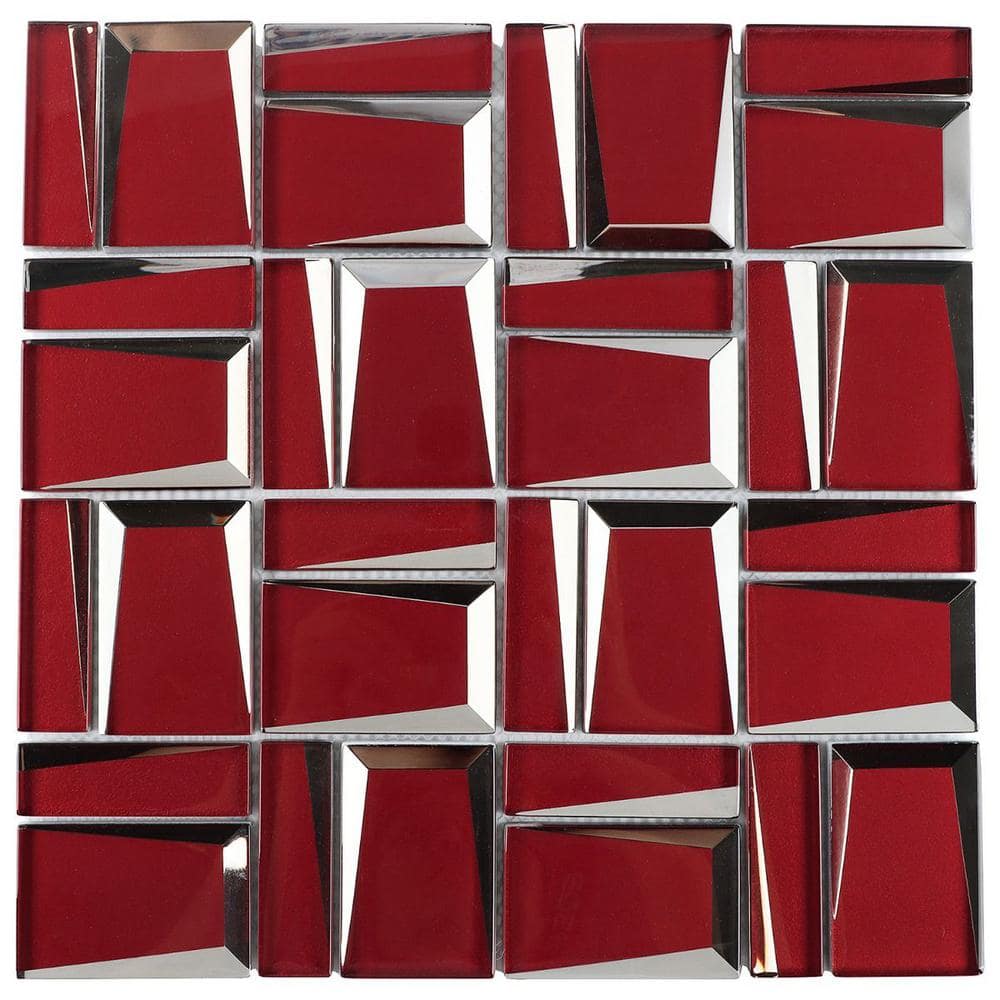 Ivy Hill Tile Aiga French Red 3 in. x 0.31 in. Polished Glass Wall Tile