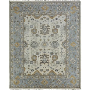 Ivory/Light Blue 6 ft. x 9 ft. Area Rug