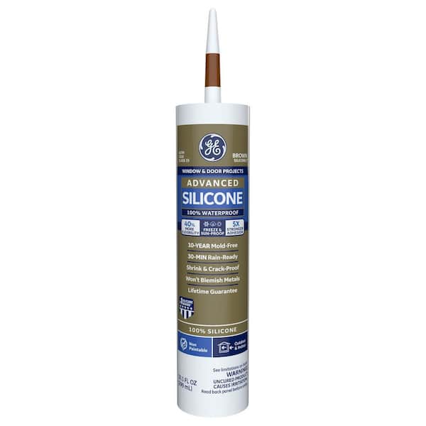 GE Advanced Silicone 2 10.1 Oz. Window and Door Brown Silicone Caulk 12-Pack