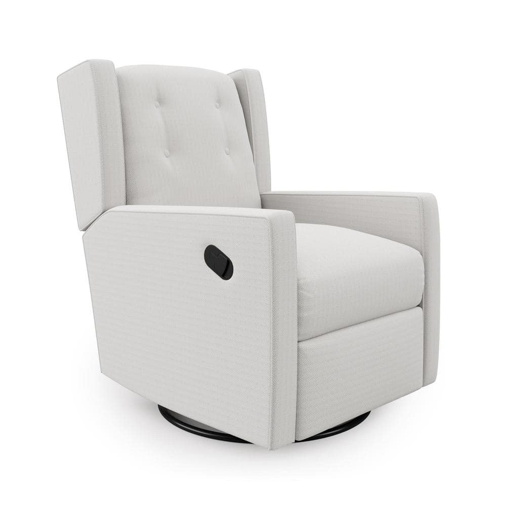 Dorel Living Fenn White Microfiber Swivel Glider Recliner Chair -  DE86293