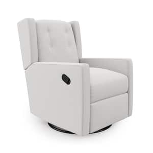 Fenn White Microfiber Swivel Glider Recliner Chair
