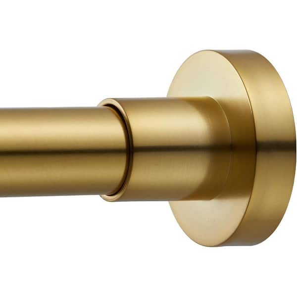 Adjustable Gold Tension Shower Curtain Rod 43 in. L x 2.80 in. W inches Metal Steel Non-Slip Rust-Resistant Heavy Duty
