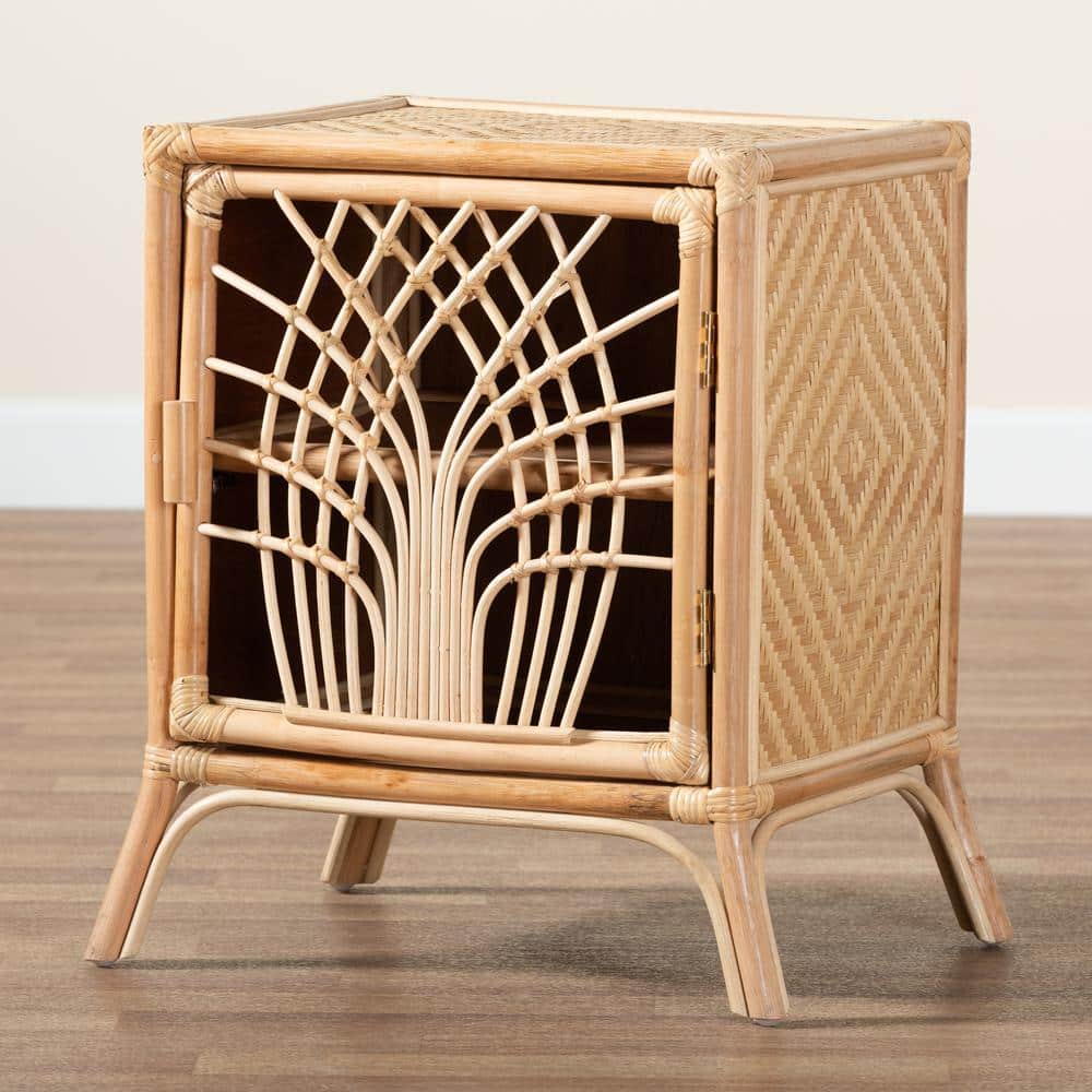 Danna Natural Brown Rattan Bohemian Night Table