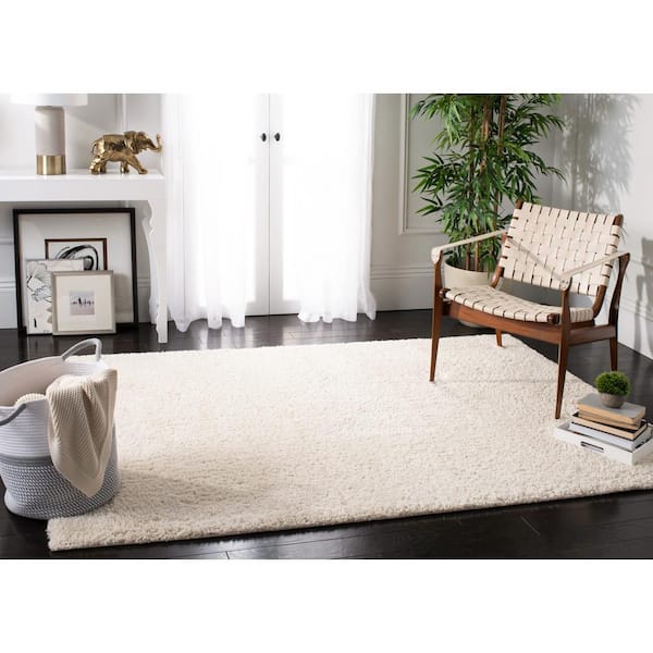 SAFAVIEH August Shag Ivory ft. x ft. Solid Area Rug AUG900C-24 The  Home Depot