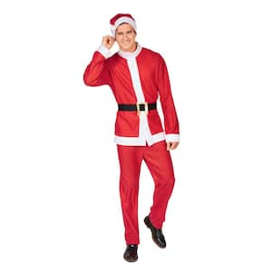 Men's White and Red Santa Claus Christmas Costume Set Standard Size