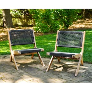 Athens Stationary Wood Outdoor Lounge Chair (2-Pack)