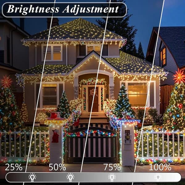 BeamBox 9.8 ft. Color Changing Christmas Net Lights, White