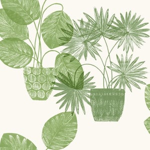 A-Street Prints Fildia Green Botanical Wallpaper Sample 4121