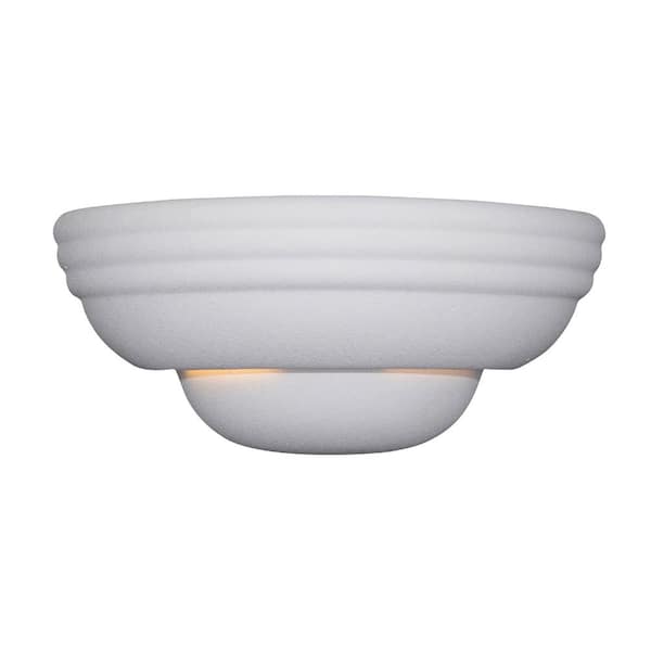 Monetta 12.5 in. 1-Light White Contemporary Wall Sconce with Paintable Ceramic White Shade