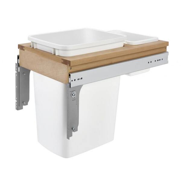 Rev-A-Shelf White Double Pull Out Top Mount Trash Can 27 qt.