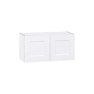 Wallace Painted Warm White Shaker Assembled Wall Bridge Kitchen Cabinet (30 in. W x 15 in. H x 14 in. D)