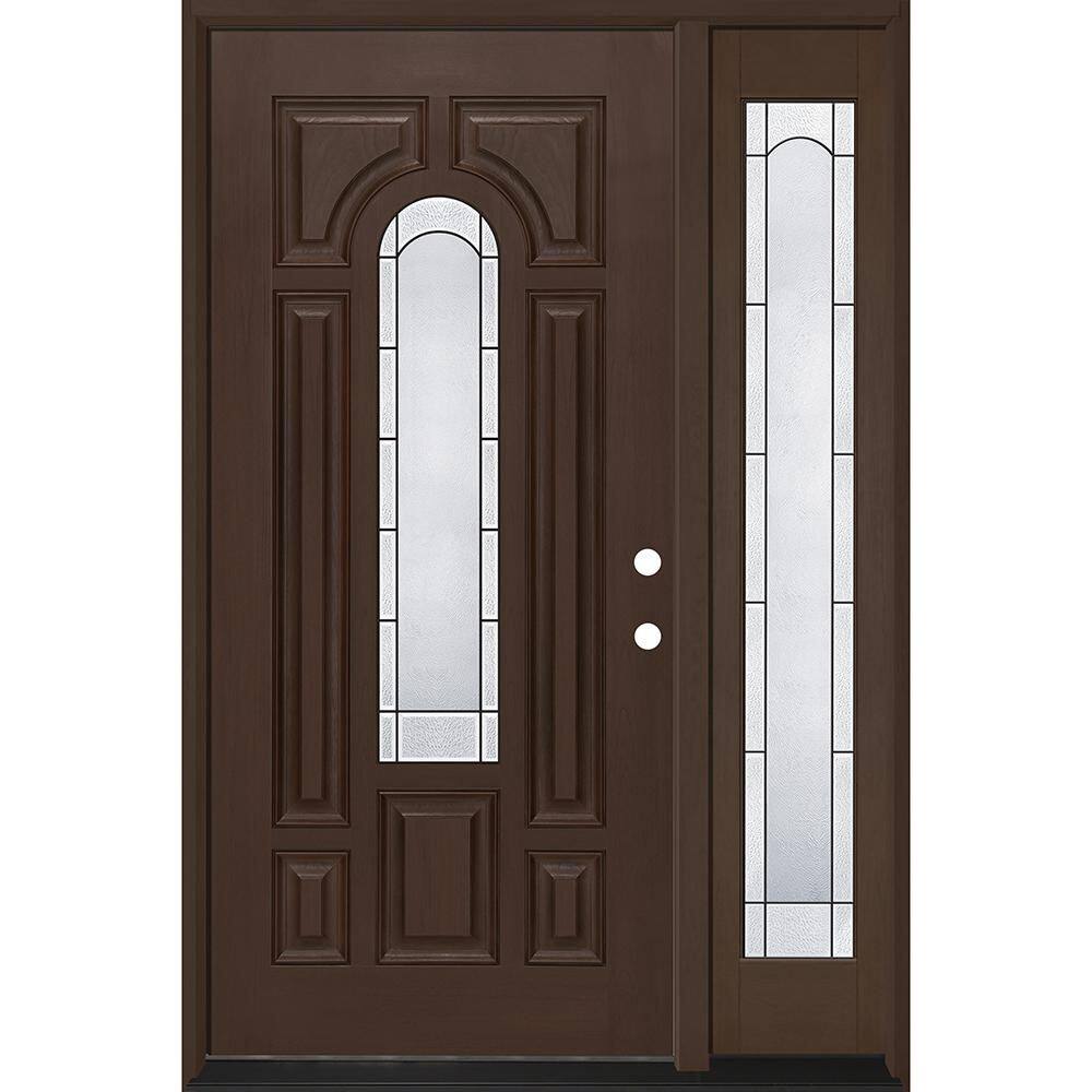 Regency 53 in. x 80 in. CenterLite Empire Glass LHIS Hkry Mahogany Fiberglass Prehung Front Door w/14in-3/4SL 4-9/16 price history on PriceWatchPro