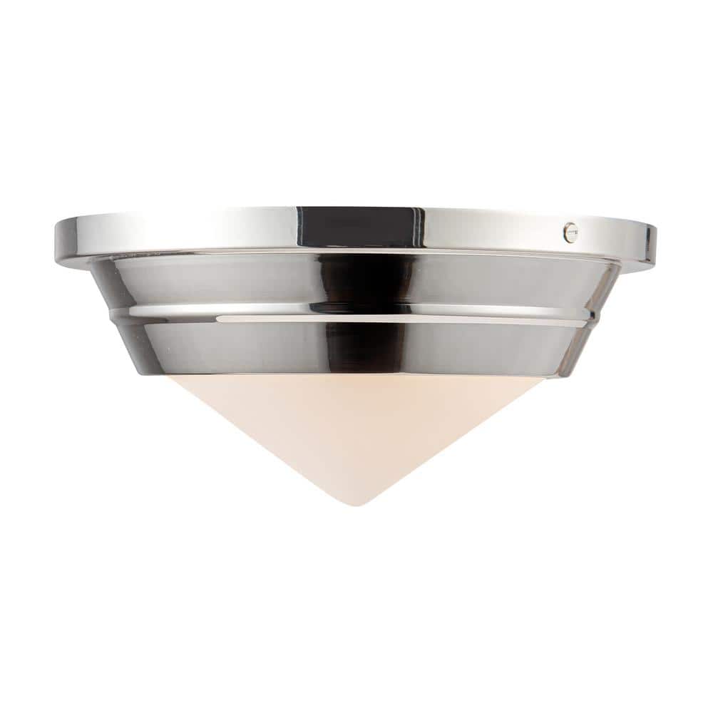 Willard Polished Nickel and Opal Glass Flush Mount Light