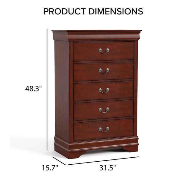 Furniture of America 6-Piece Burkhart Cherry Wood King Furniture of America 6-Piece Burkhart Cherry Wood King