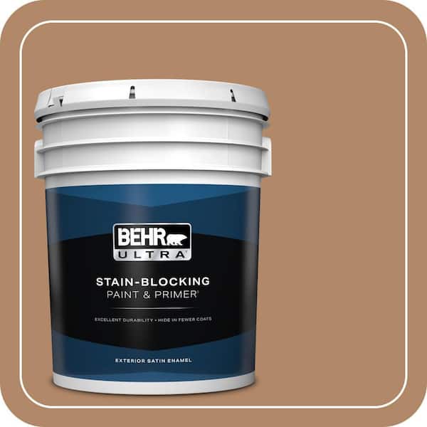 BEHR ULTRA 5 gal. #MQ2-02 Syrup Satin Enamel Exterior Paint & Primer
