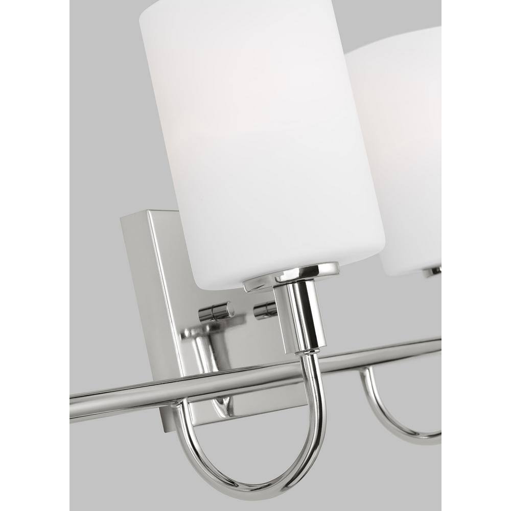 Chrome Four-Light Bathroom Vanity Fixture with Glass Shades