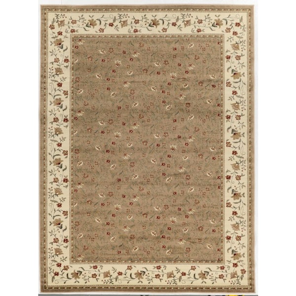 Como Beige 3 ft. x 5 ft. Traditional Floral Area Rug