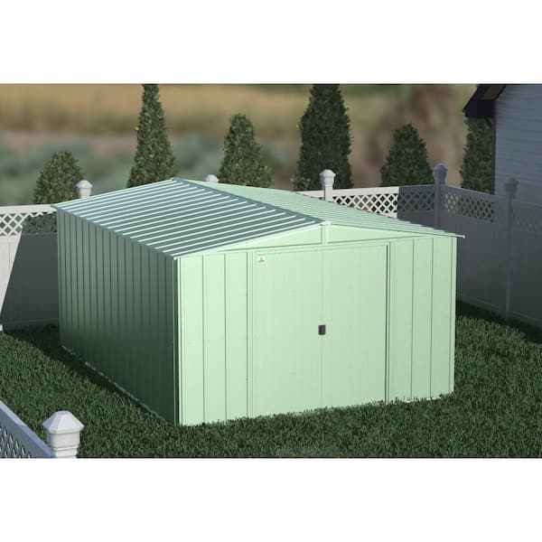 Arrow Classic 10 ft. W x 14 ft. D Sage Green Metal Shed 129 sq. ft.
