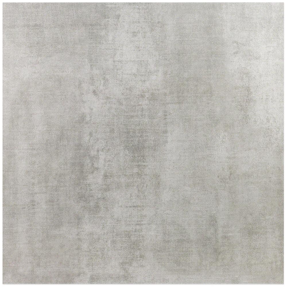 Essential Large Silver Matte Porcelain Concrete Look Tile