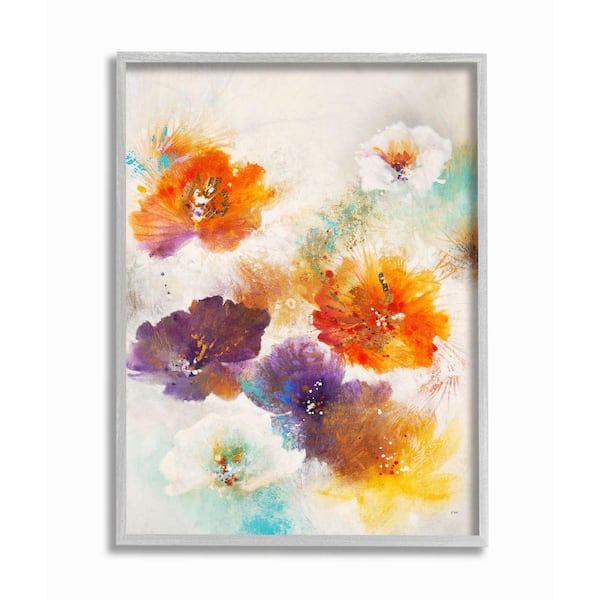 Stupell Industries 16 in. x 20 in. "Flower Marks Abstract Painting" by Third and Wall Framed Wall Art