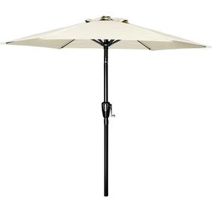 7.5' Patio Outdoor Table Market Umbrella with Push Button Tilt/Crank for Garden, Deck, Backyard, Pool, Beige