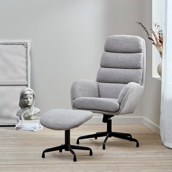 Imogen Taupe Boucle Fabric Recliner with Footrest