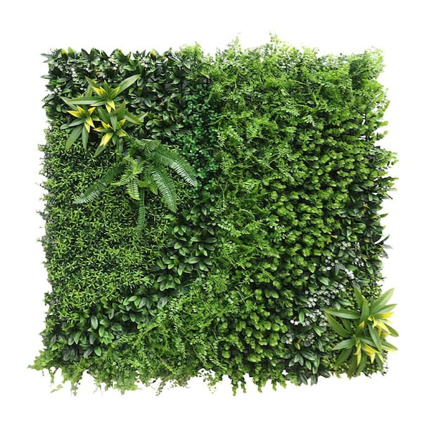 BANSA ROSE 40 in. H x 40 in. W Plastic Artificial Ivy Hedge Privacy Garden Fence for Home Backyard Garden, 3 Mixed Leaves