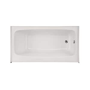 Trenton 72 in. Right Drain Rectangular Alcove Bathtub in White